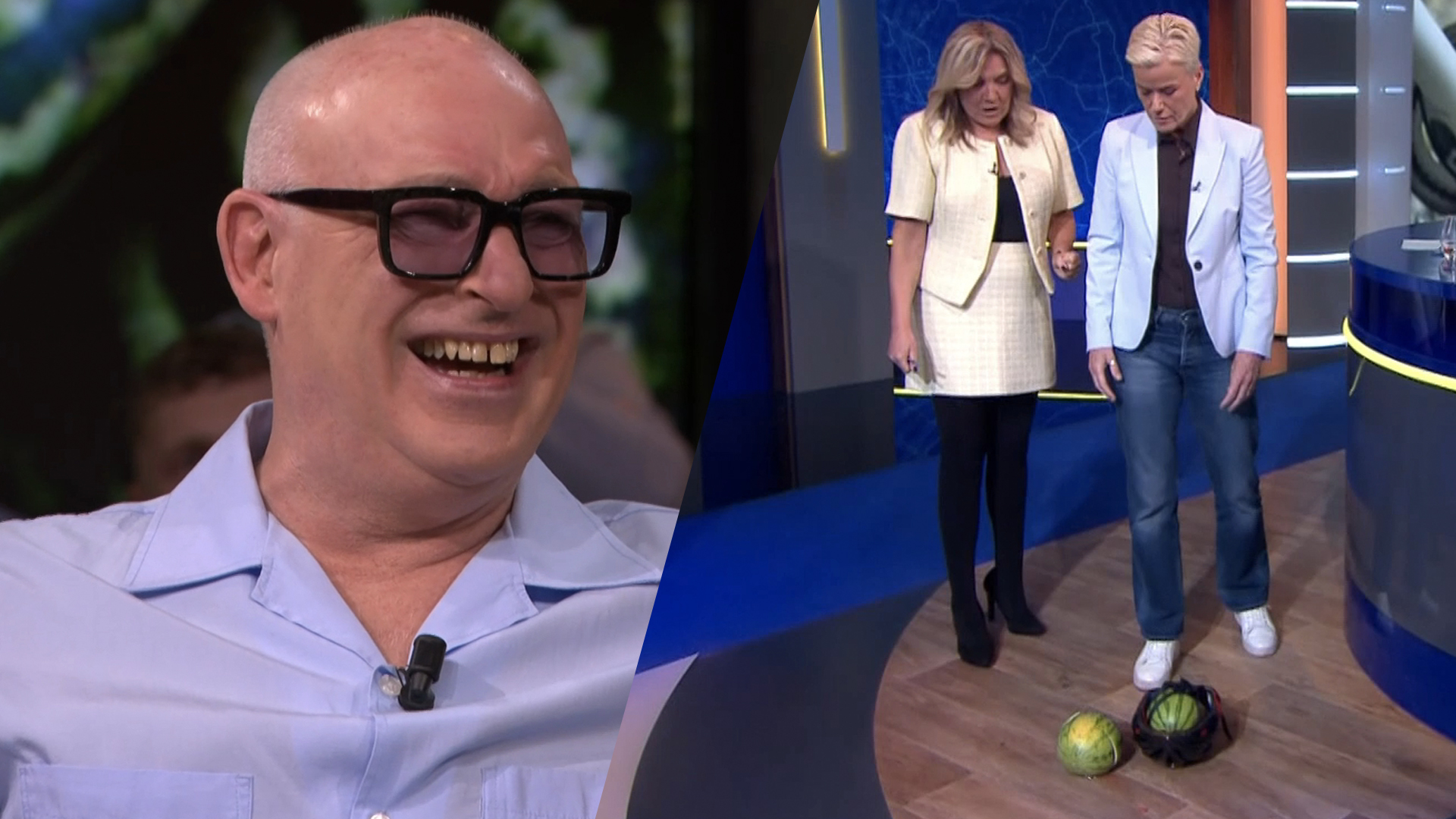 René van der Gijp gaat stuk om demonstratie Ellie Lust met meloen
